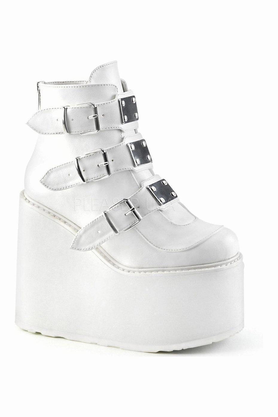 SWING-105 Demonia Platform Pump | White Faux Leather