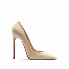Tabitha Flock Nude Red Bottom Heels