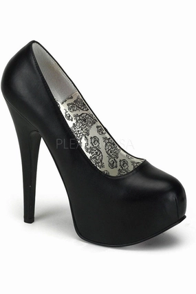 TEEZE-06 Pump  | Black Faux Leather