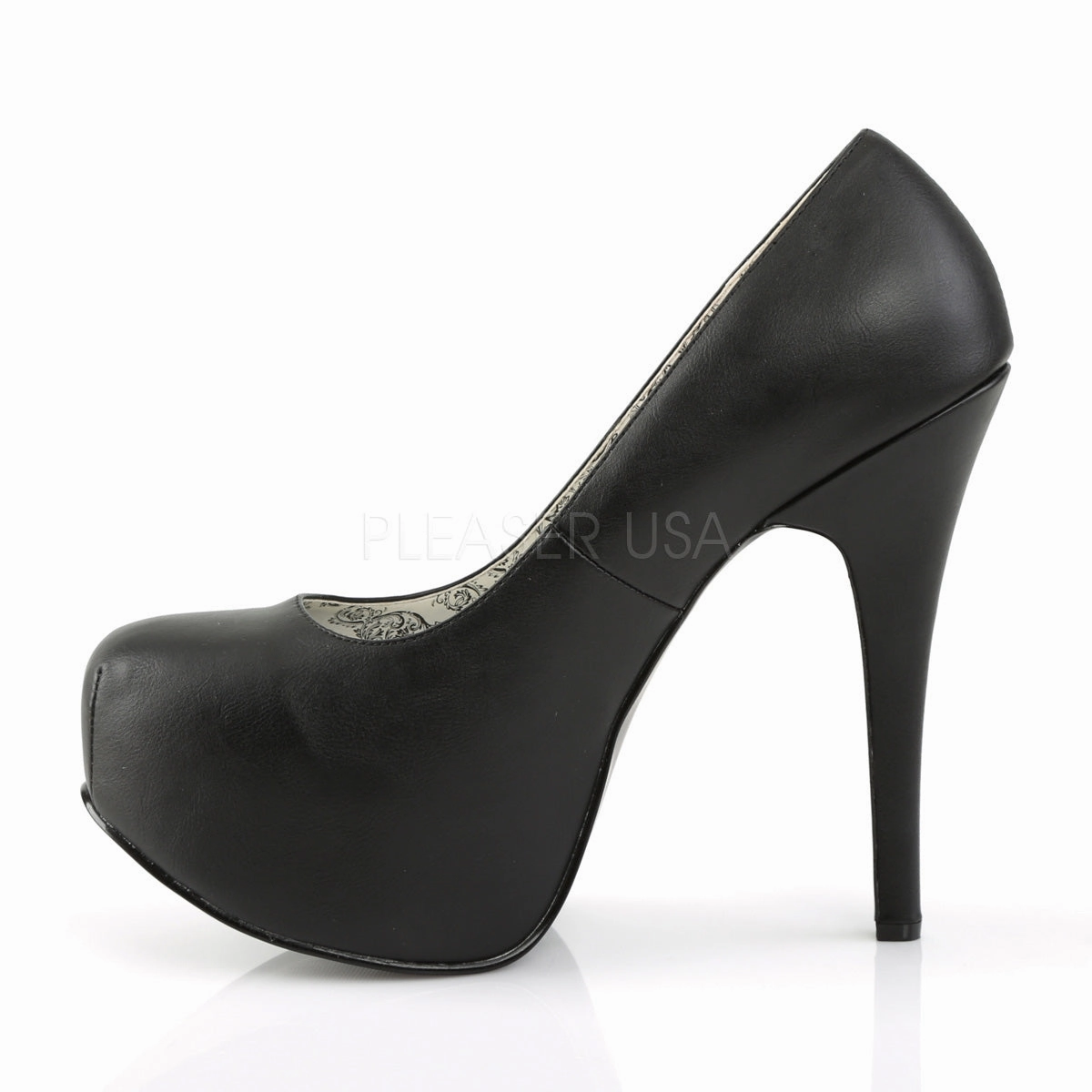 TEEZE-06W  Black Faux Leather