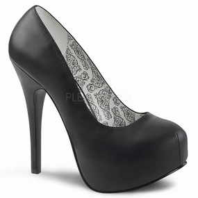 TEEZE-06W  Black Faux Leather