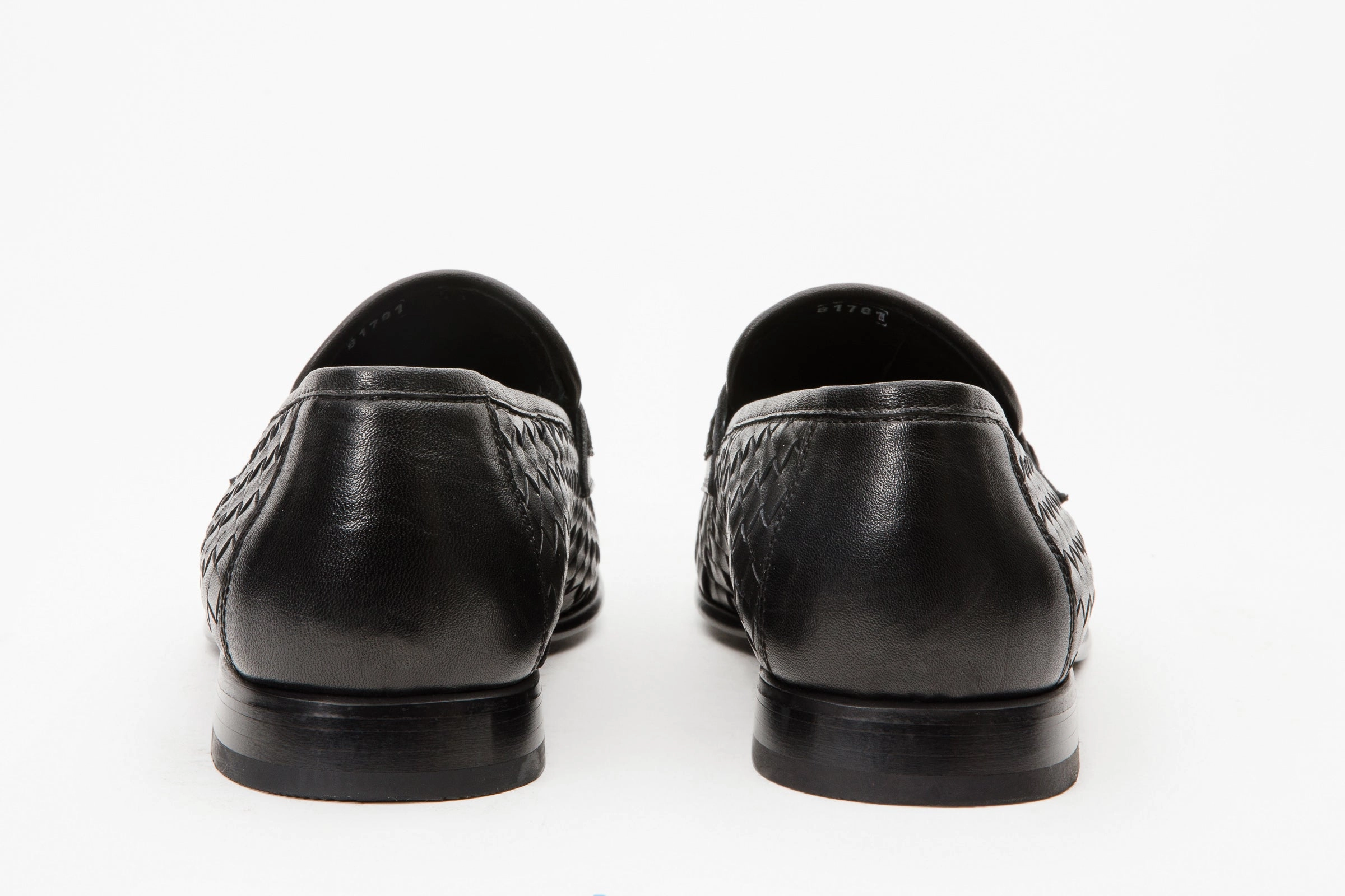 The Grand Woven Leather Black  Men Shoe Penny Loafer