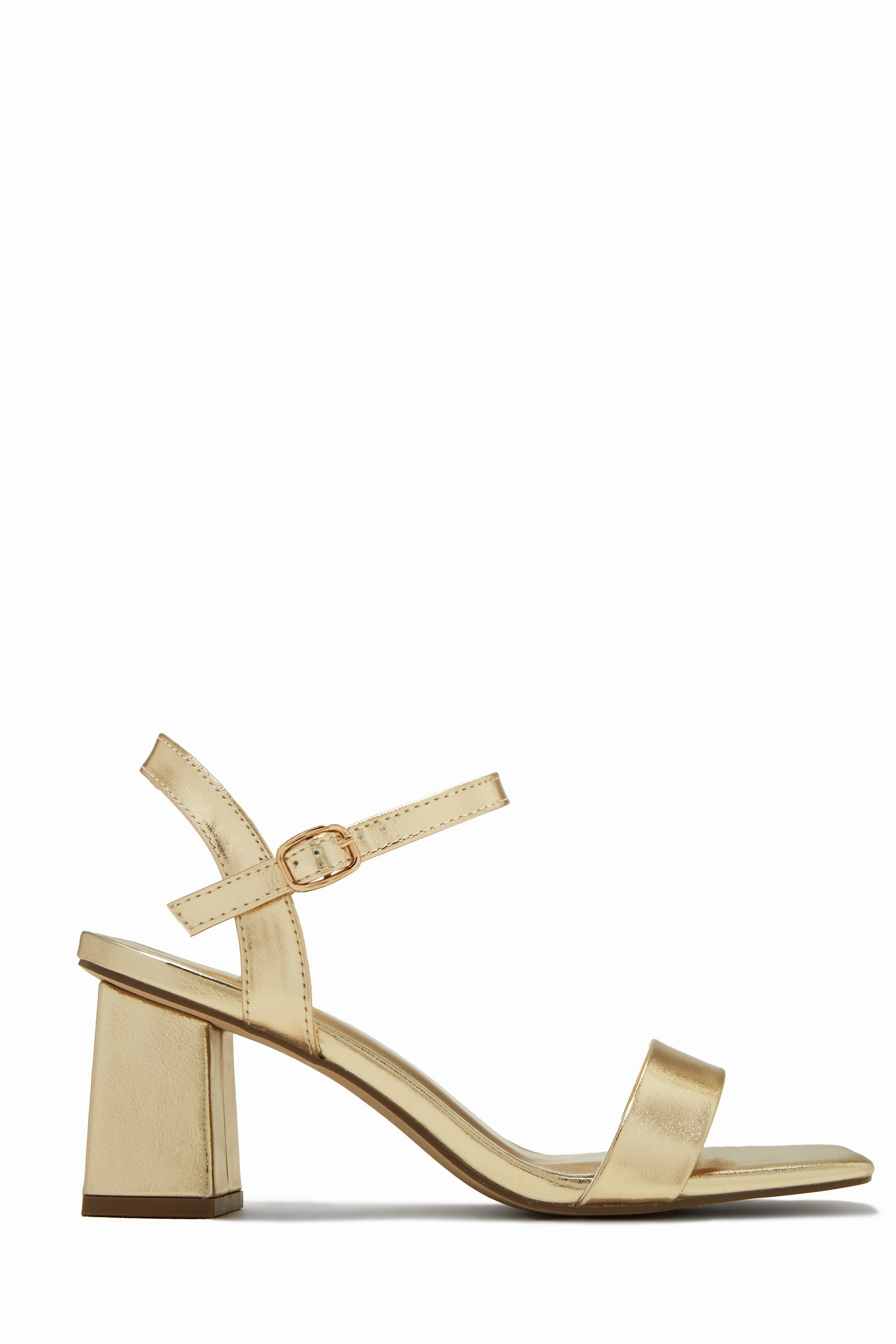 Violet Block Mid Heels - Silver