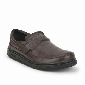 Warrior Casual Non Lacing Shoes For Men (Brown) 2078-59 By Liberty