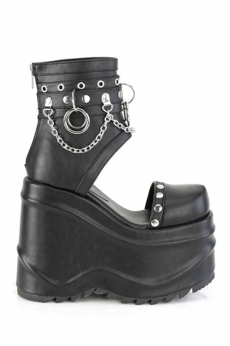 WAVE-22 Ankle Boot | Black Faux Leather