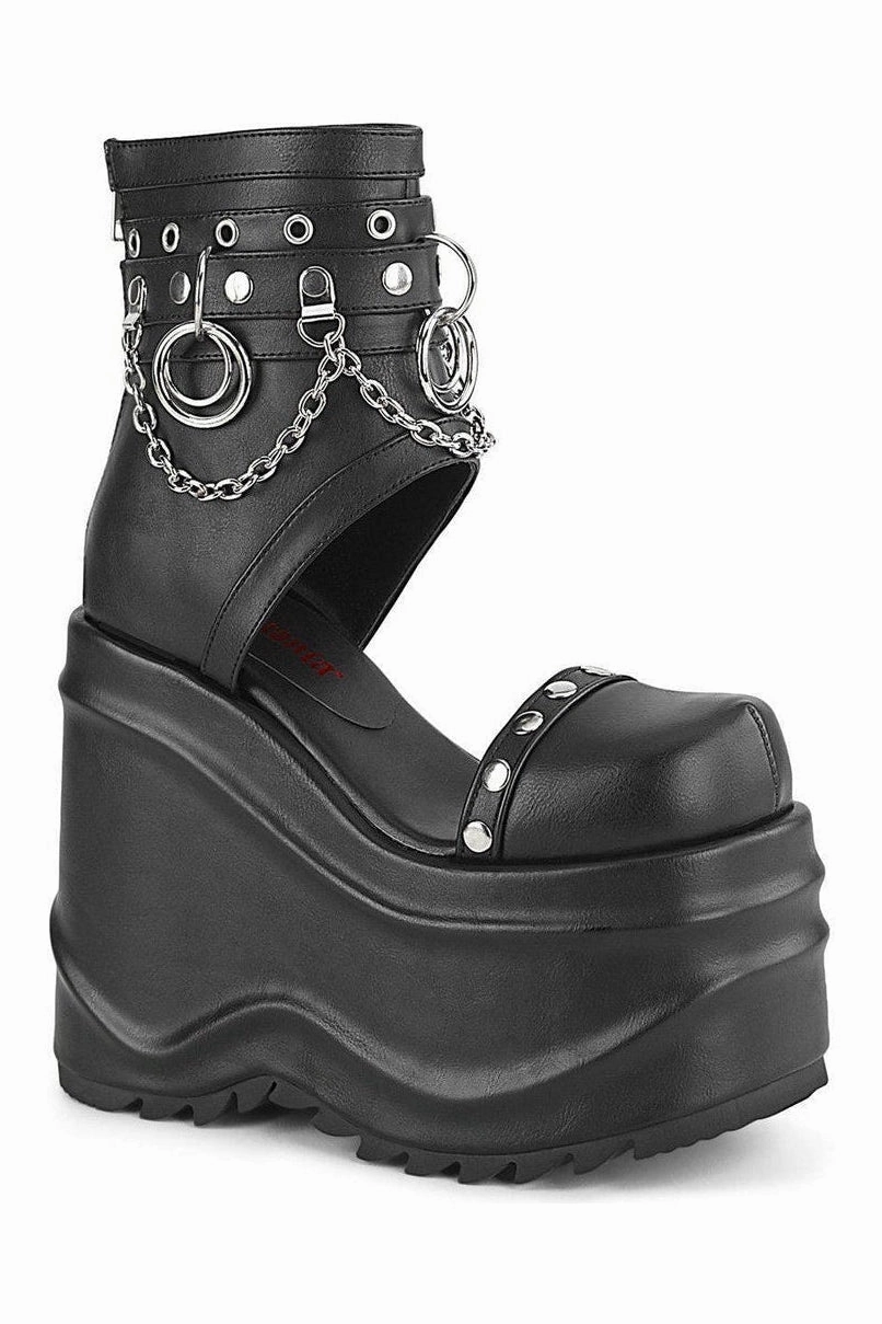WAVE-22 Ankle Boot | Black Faux Leather