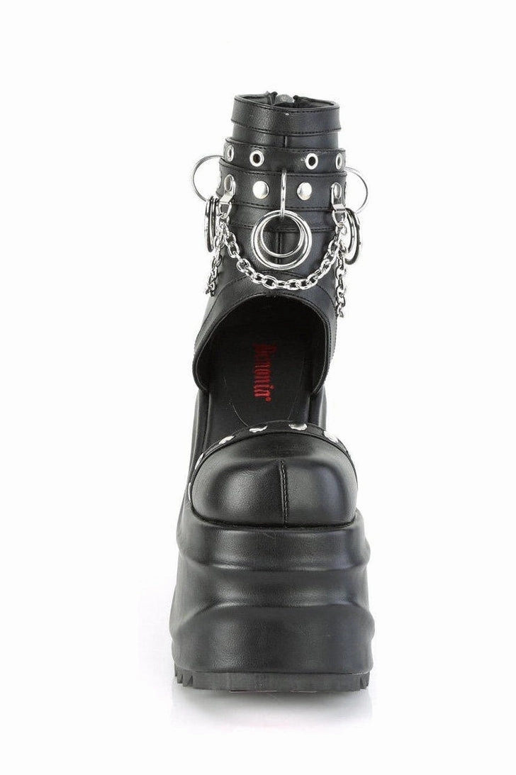 WAVE-22 Ankle Boot | Black Faux Leather