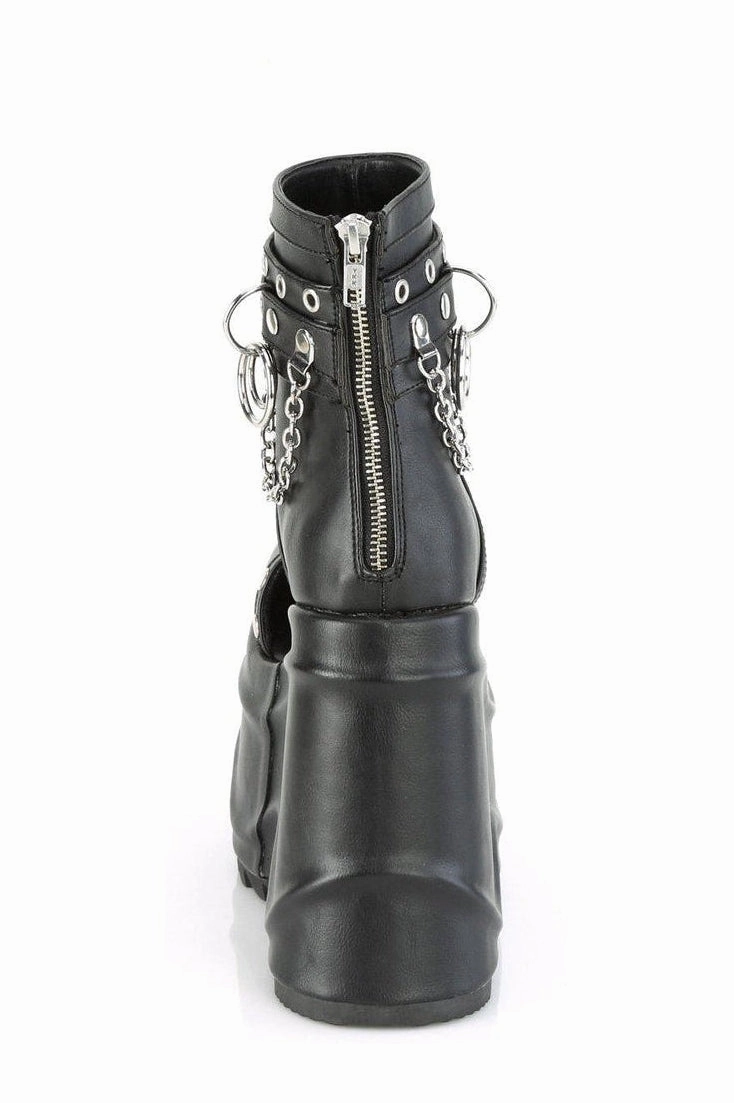 WAVE-22 Ankle Boot | Black Faux Leather