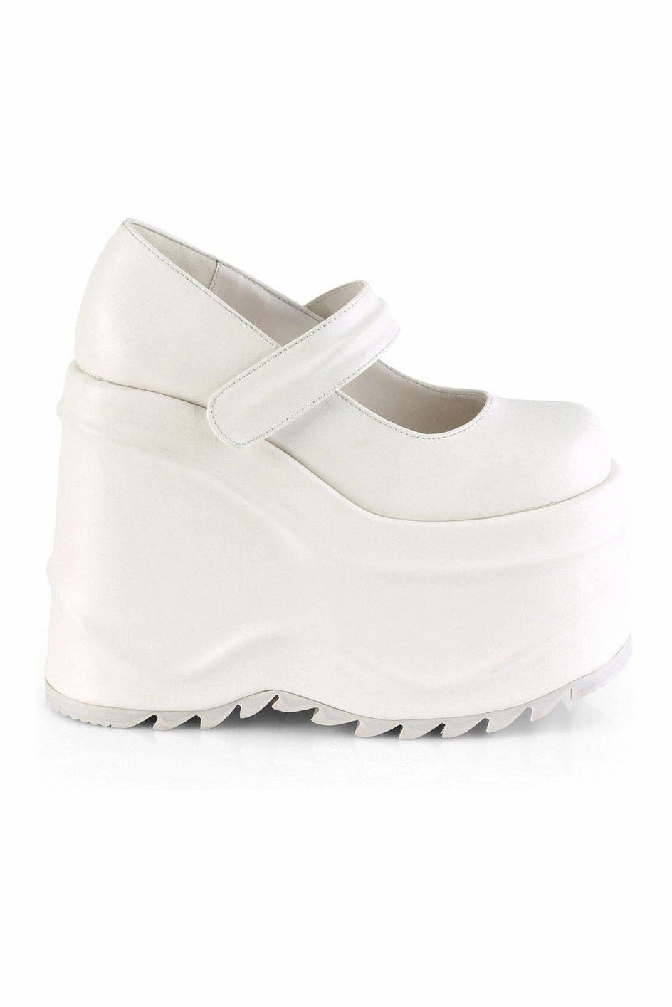 WAVE-32 Mary Jane | White Faux Leather