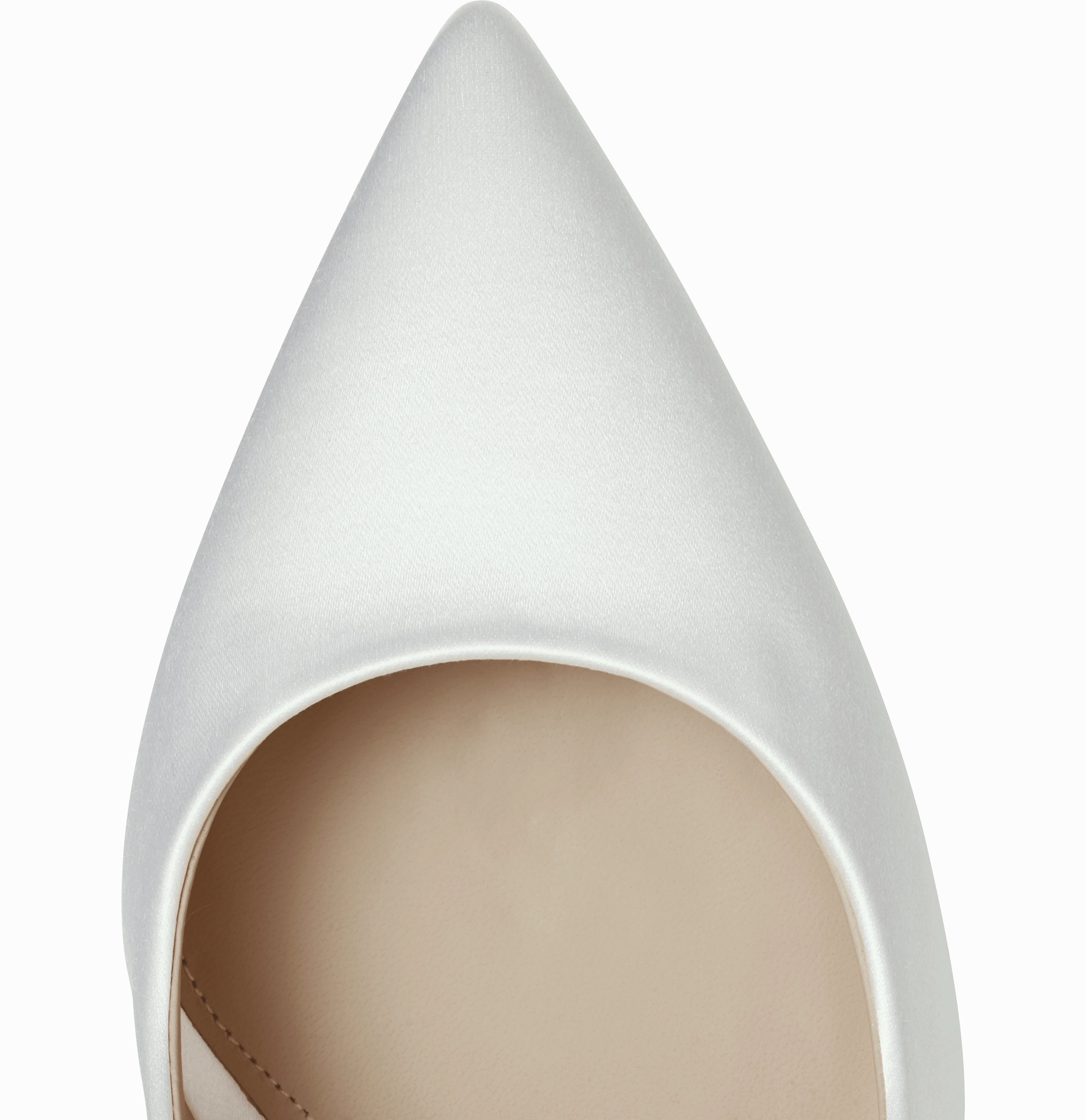 White Satin Eden Heels with Pearls and Gold Leaves
