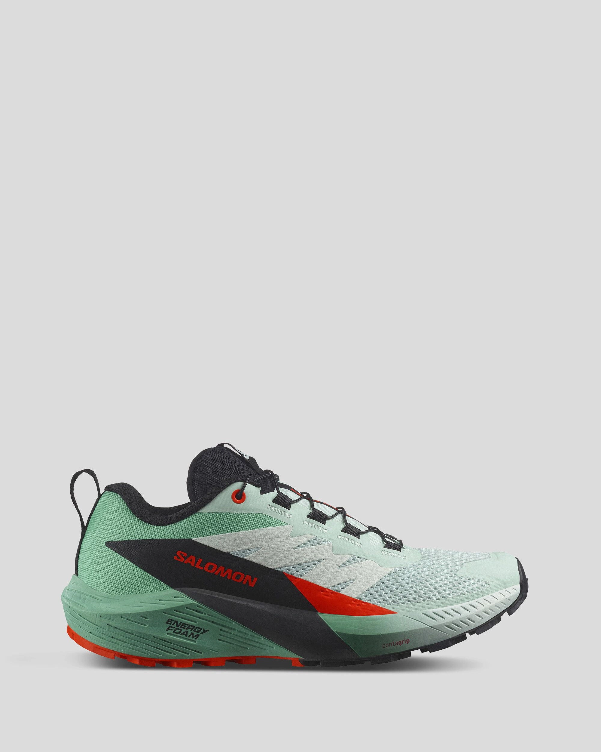 Women's Salomon Sense Ride 5 Trail Running Shoes - Black/Bay/Cherry Tomato
