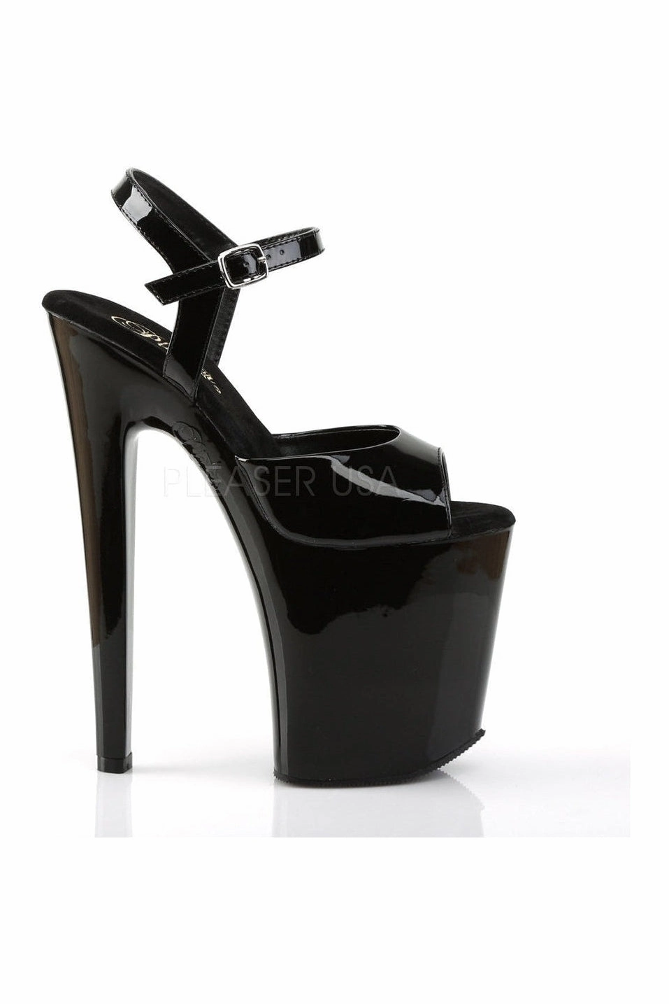 XTREME-809 Platform Sandal  | Black Patent